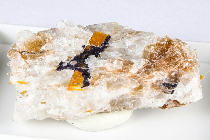 Violet Yoderite & Kyanite Crystals on Quartz - Tanzania #380264